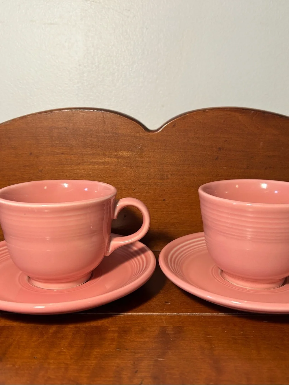 Pink Ceramic Teacup and Saucer Set - Elegant Everyday Dinnerware